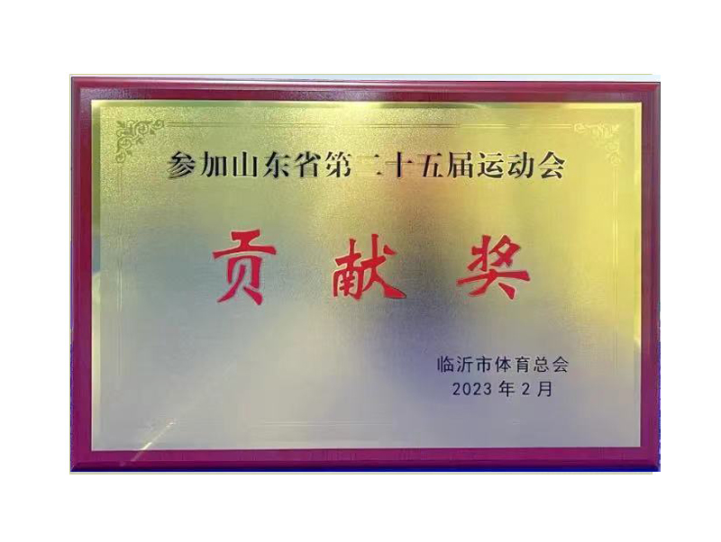山东省第二十五届运动会“贡献奖”